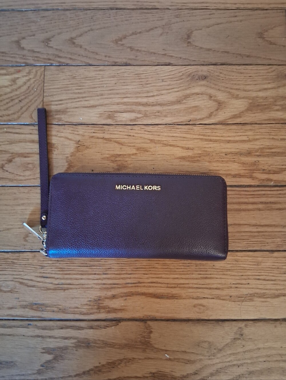 Michael Kors Purple Leather Zip Wallet Wristlet